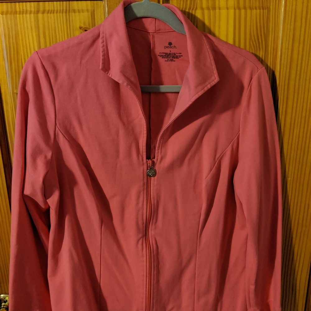 Peach zip up jacket